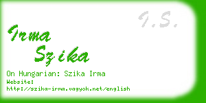 irma szika business card